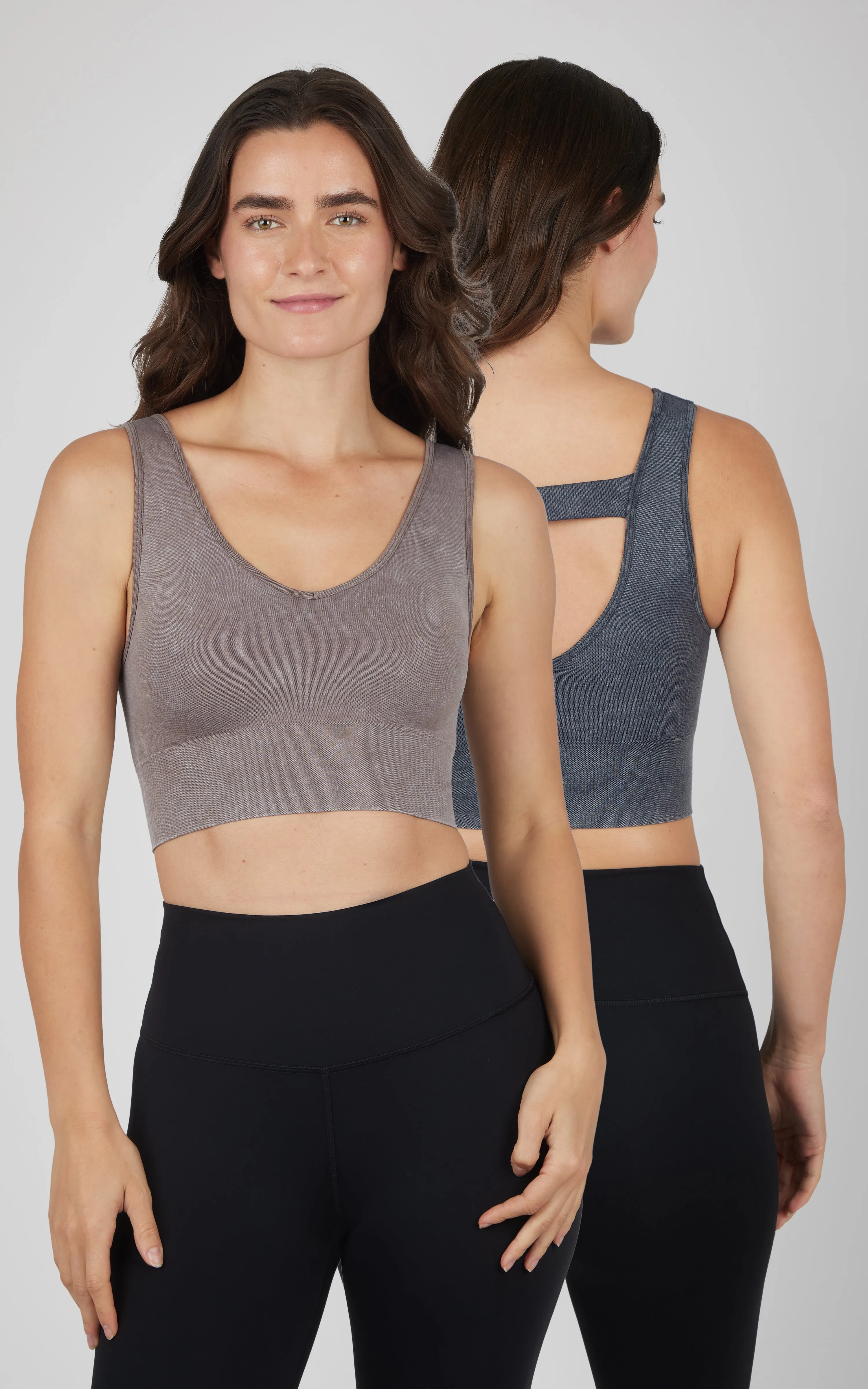 2 Pack Stone Wash Bianca V-Neck Bra Tank