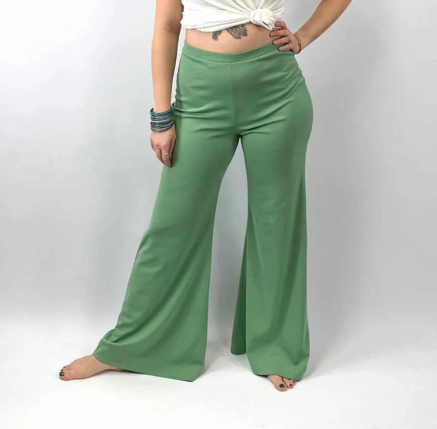 60s 70s Bellbottom Palazzo Wide Leg Stretch Pants Women's Vintage Small Miss Shaheen VFG