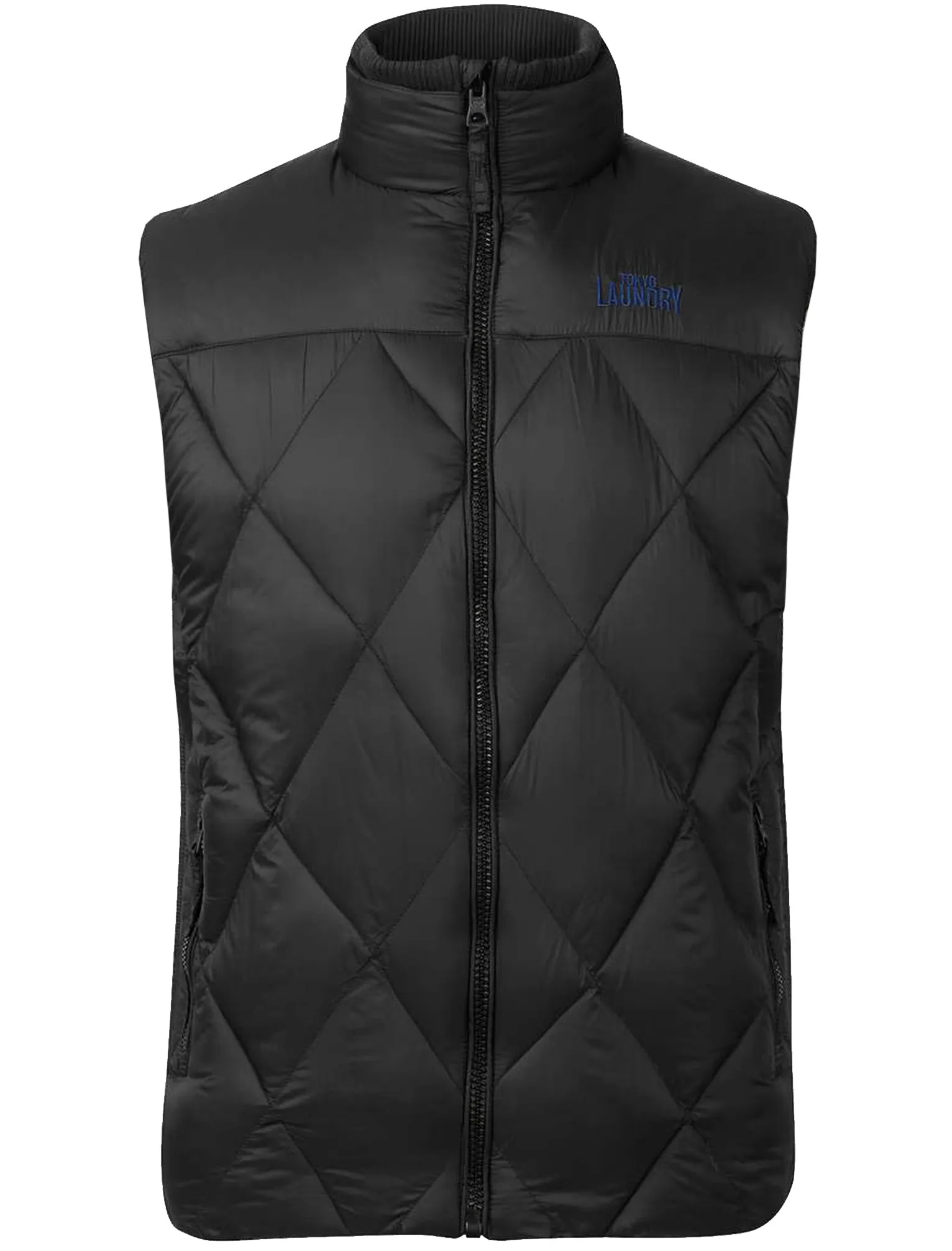 Airdrie Puffer Diamond Quilted Gilet in Black - Tokyo Laundry