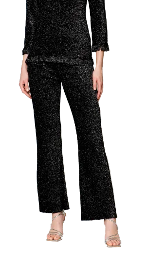 Amanda Boot Leg Shimmery Pant; Black Shimmer