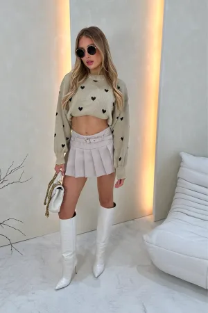 Amie love heart stone knit jumper