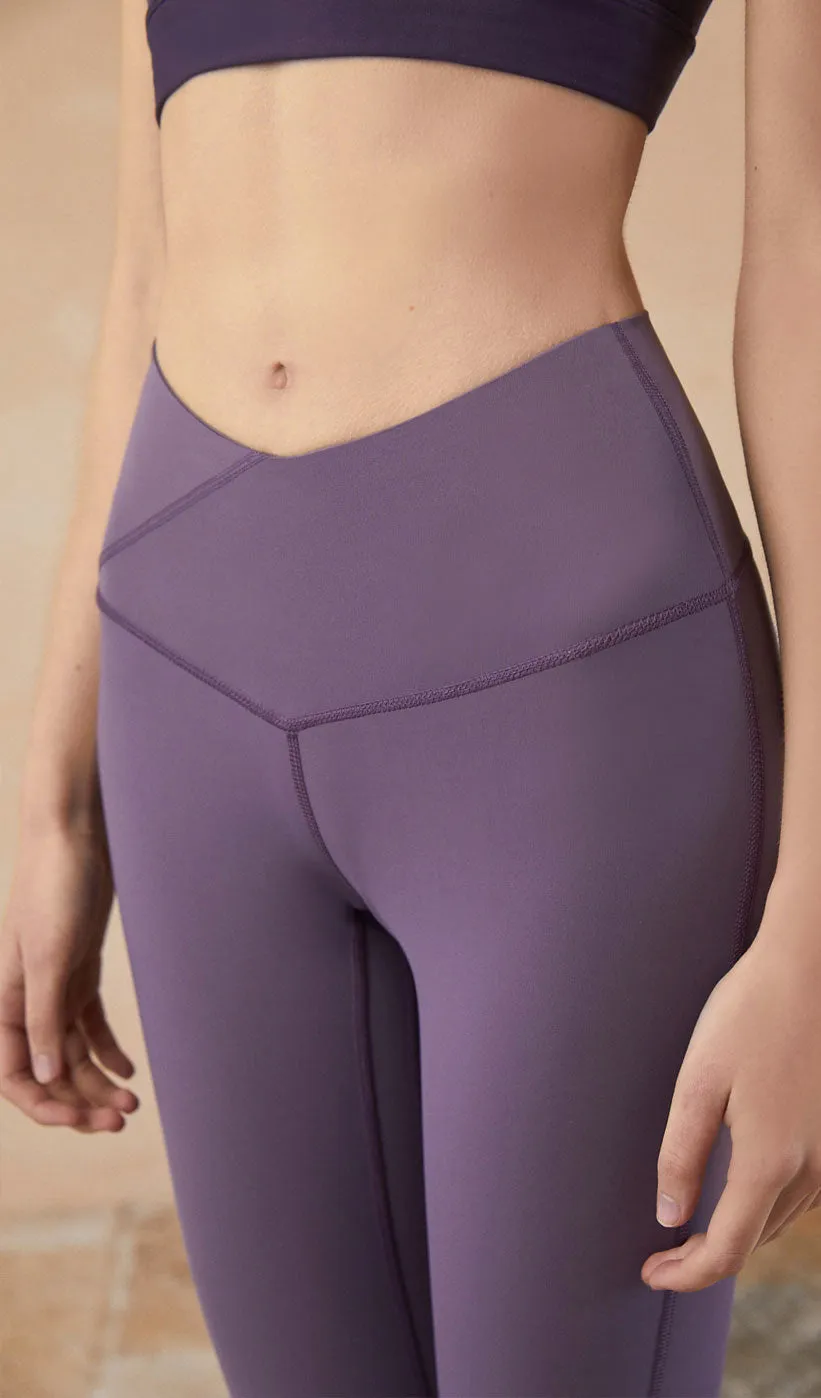 ANIKA V-cut Yoga Pants - Light Purple
