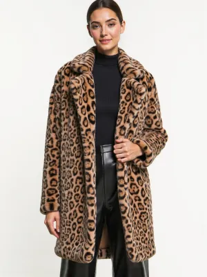 Animal Print Faux Fur Coat