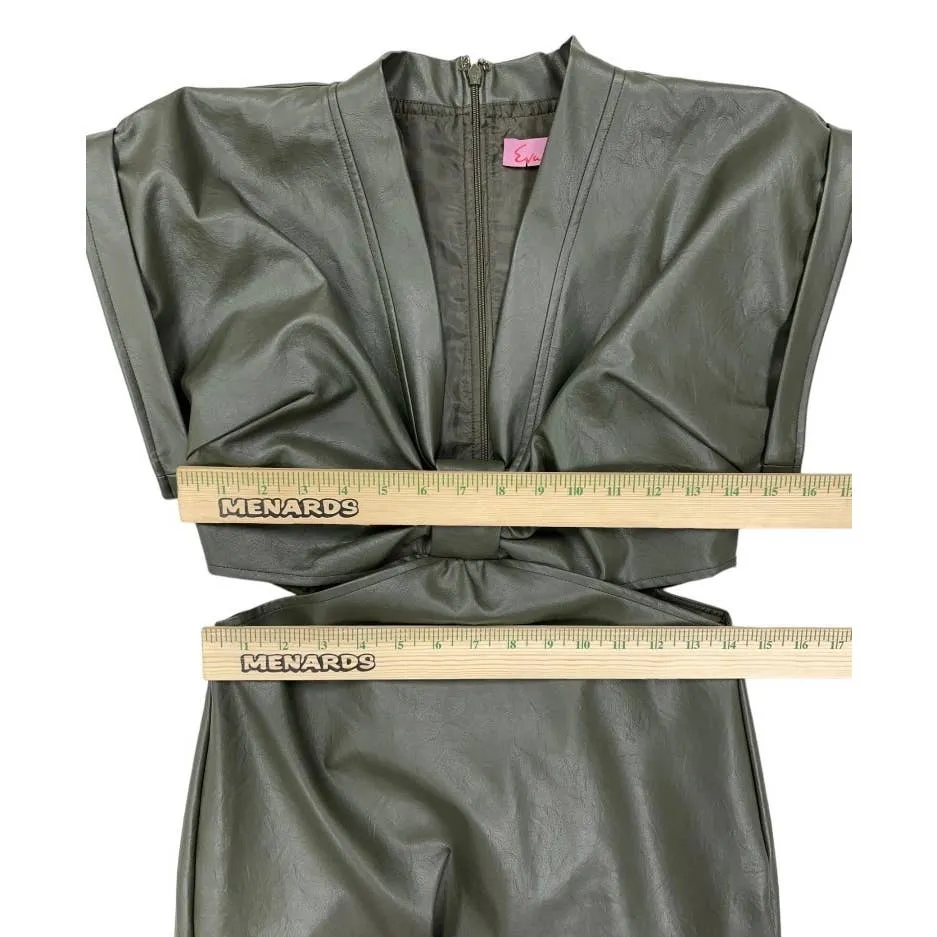 Anthropologie Eva Franco Vegan Cut Out Midi Dress Size 4 Green