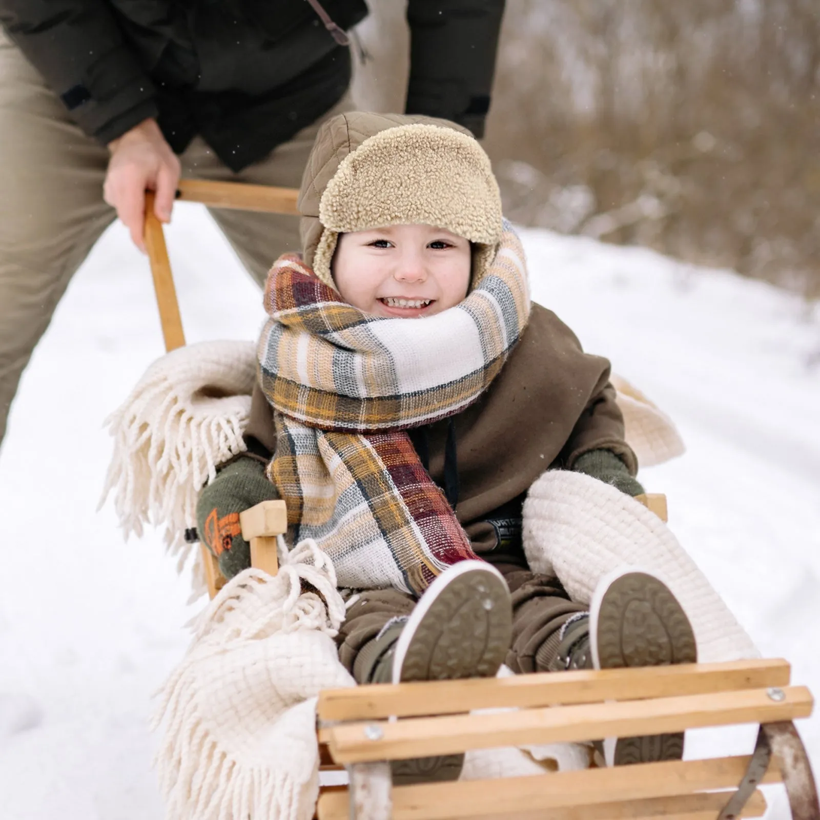 Baby Trapper Hat Toddler Winter Quilted Puffer Ear Flap Hat | Pink