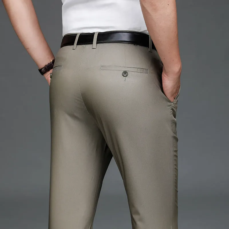 Bamboo Fiber Thin Loose Business Formal Wear Trousers For Men