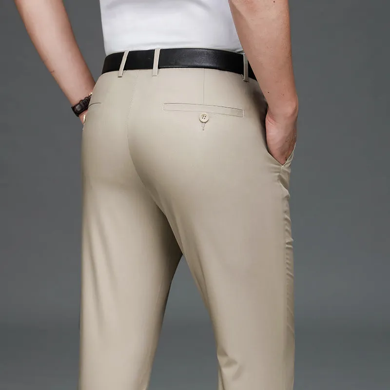 Bamboo Fiber Thin Loose Business Formal Wear Trousers For Men