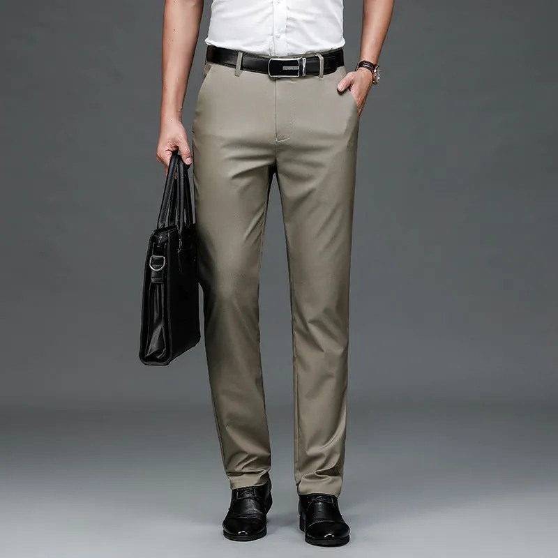 Bamboo Fiber Thin Loose Business Formal Wear Trousers For Men