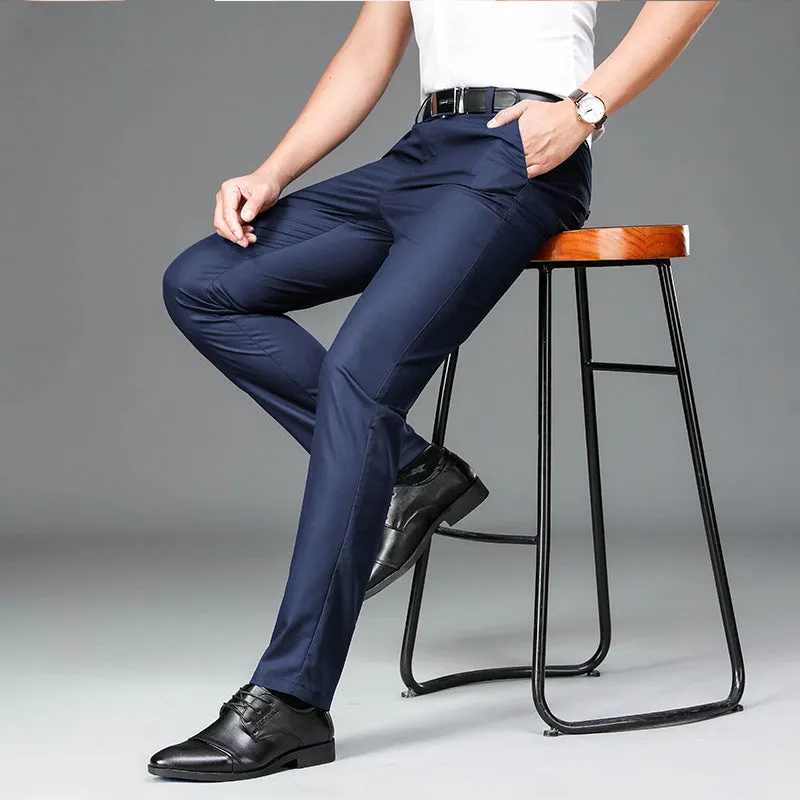 Bamboo Fiber Thin Loose Business Formal Wear Trousers For Men