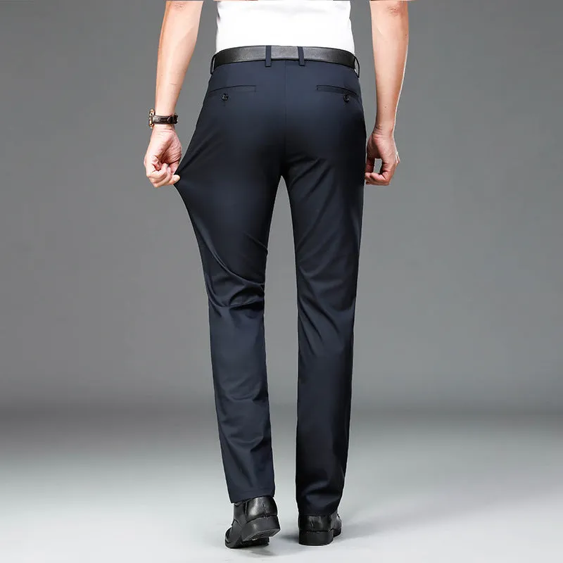 Bamboo Fiber Thin Loose Business Formal Wear Trousers For Men
