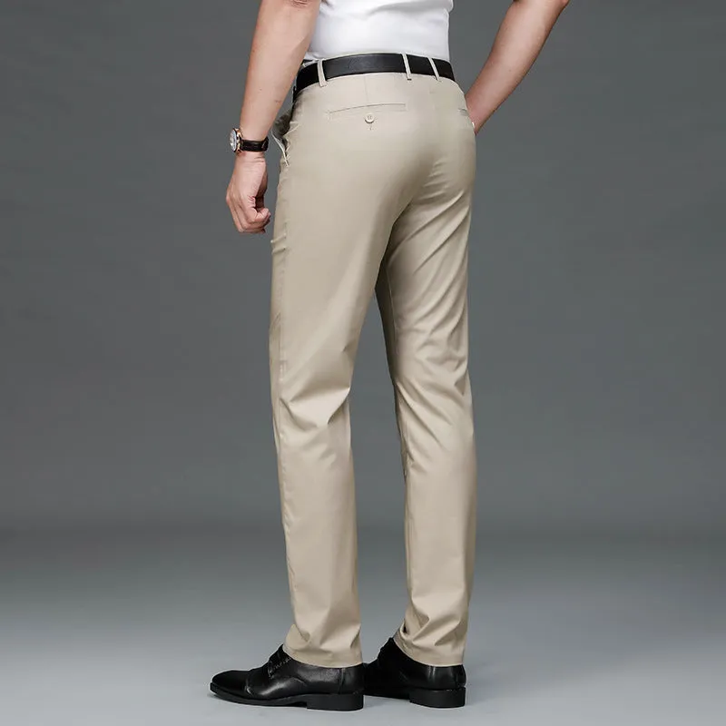 Bamboo Fiber Thin Loose Business Formal Wear Trousers For Men