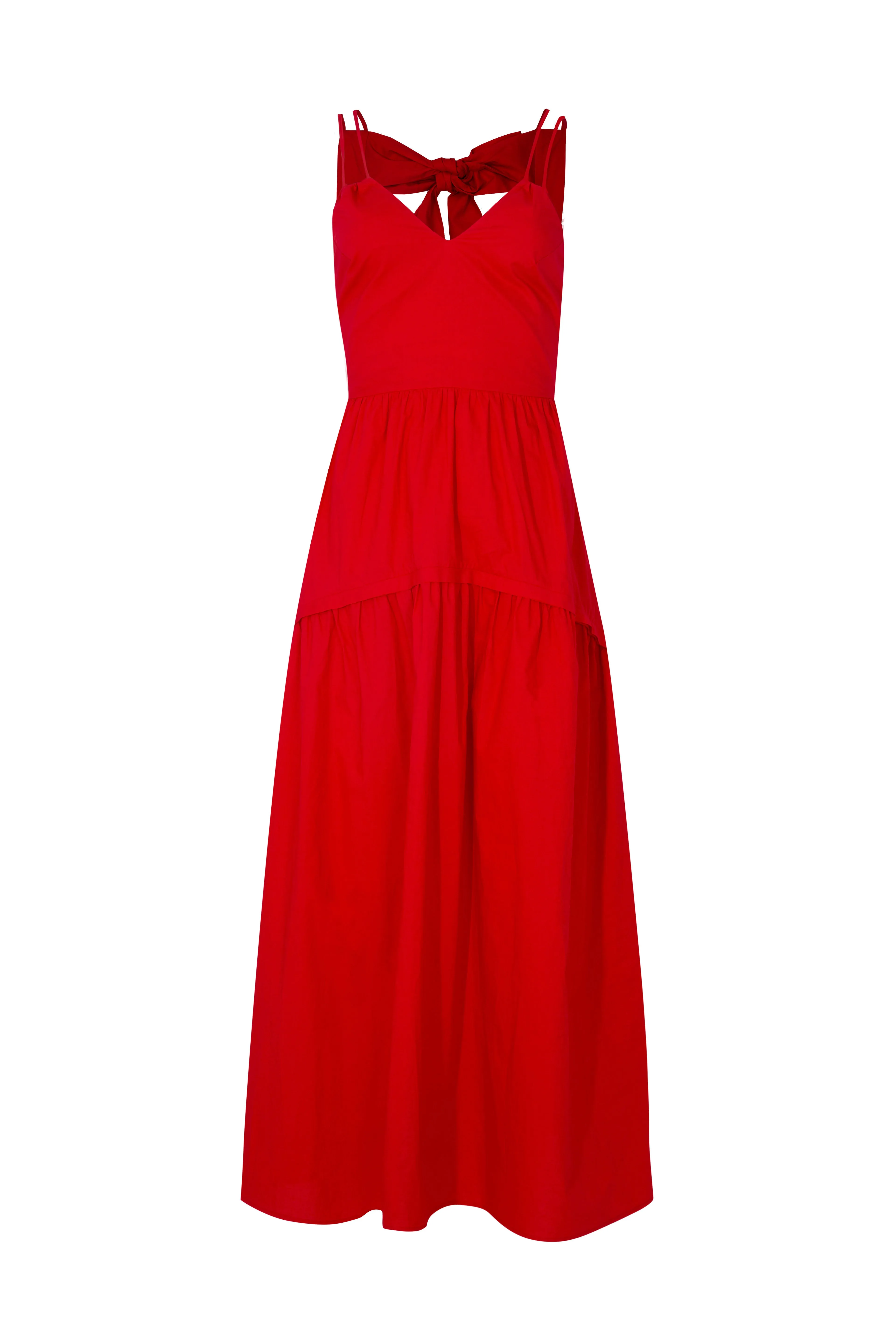 BELLA BOW DRESS LOOKING POLISHED -RED