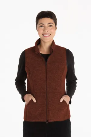 Boiled Wool Zip Front Vest Barnwood