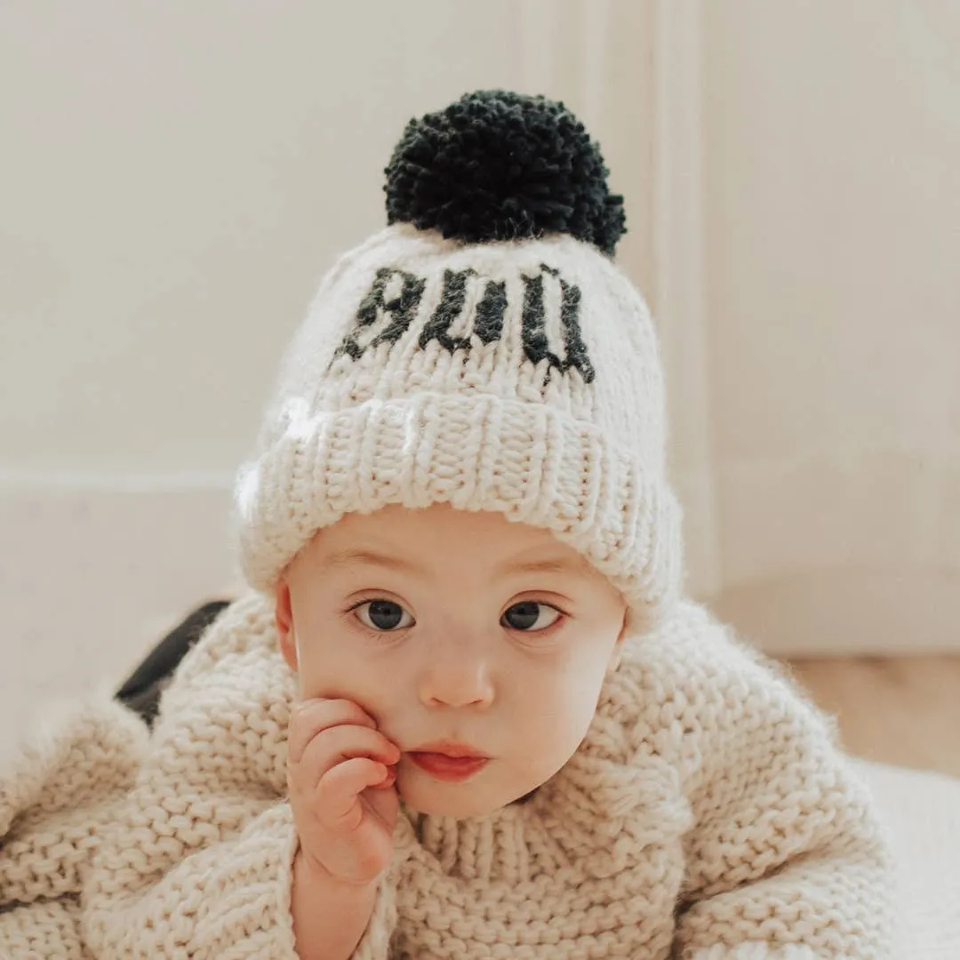 BOO Natural Hand Knit Halloween Beanie Hat