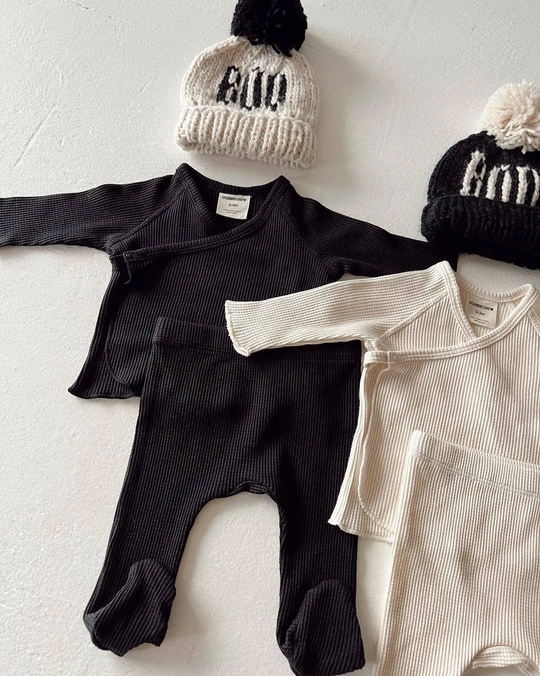 BOO Natural Hand Knit Halloween Beanie Hat