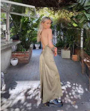 Boudoir Slip Dress Olive