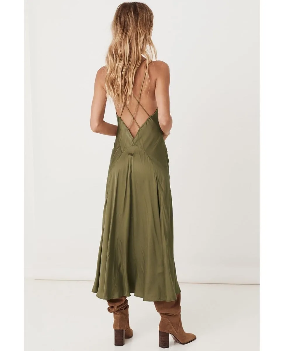 Boudoir Slip Dress Olive