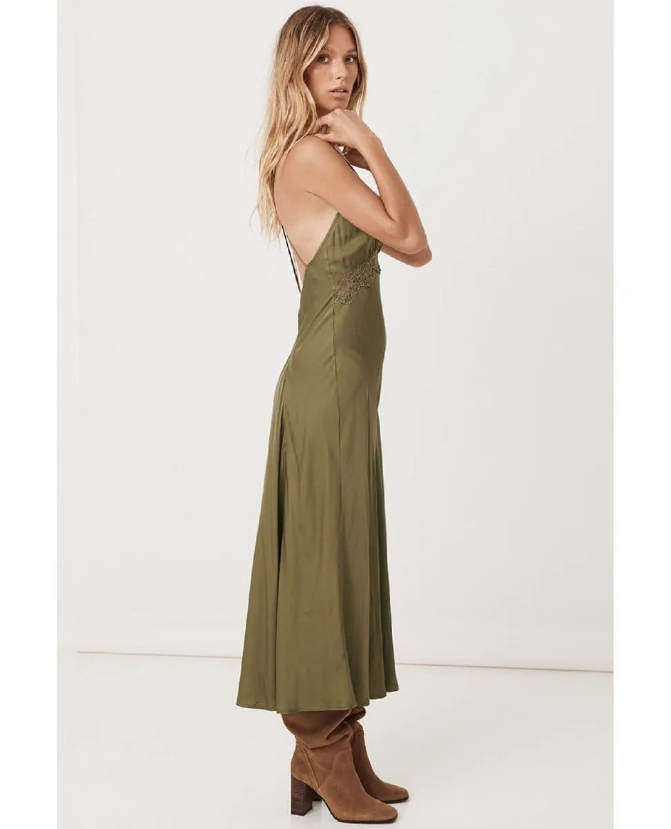 Boudoir Slip Dress Olive