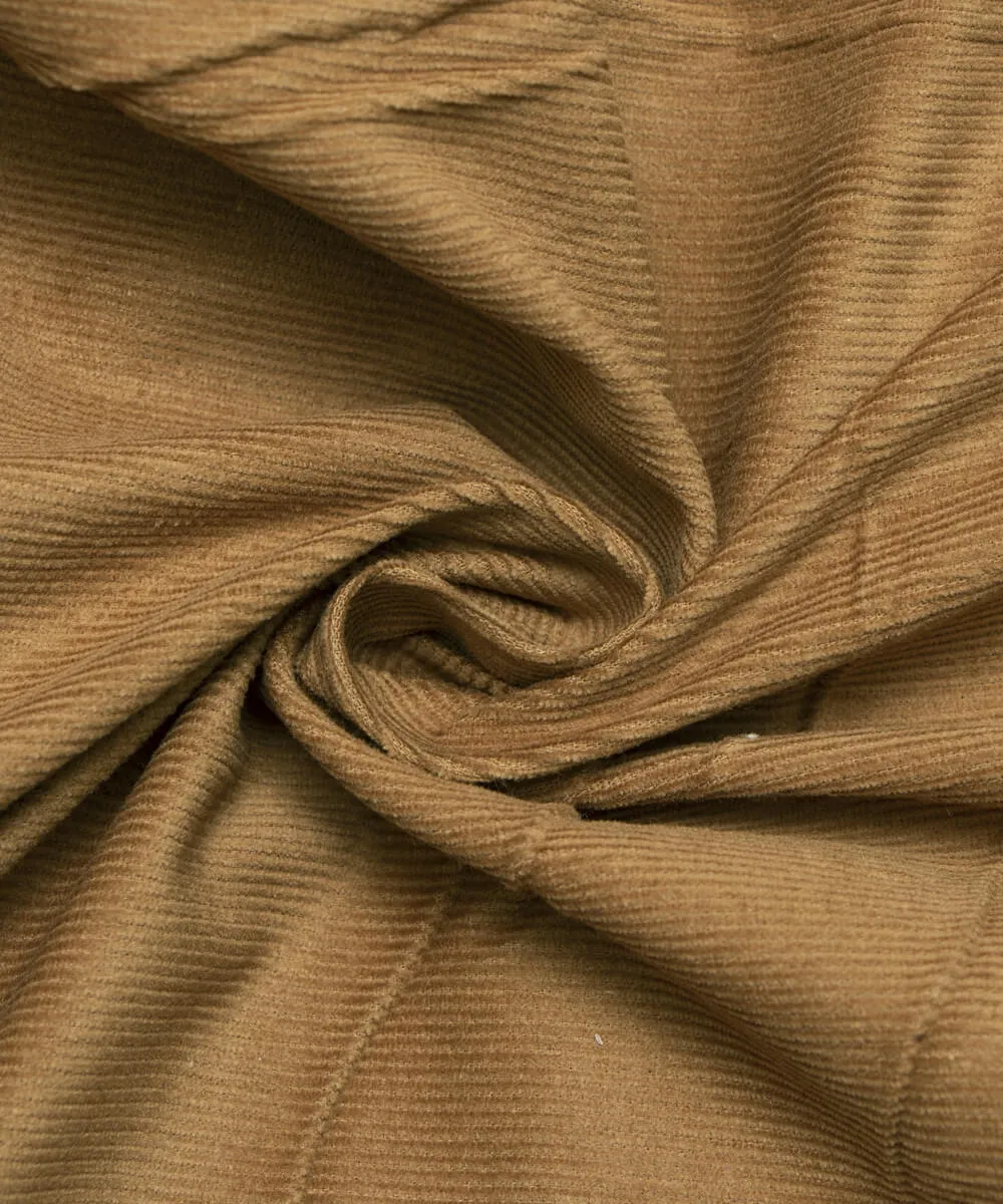 Brown Colour Plain Corduroy Fabric