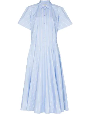 Chambray Stripe Jerry Midi Shirt Dress