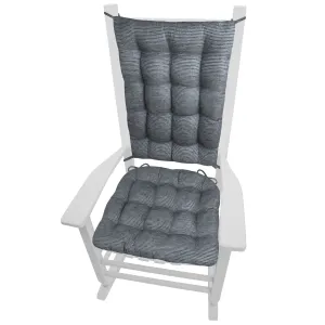 Chenille Rib Slate Grey Rocking Chair Cushions - Latex Foam Fill
