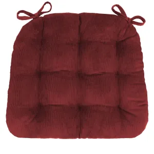 Corduroy Garnet Red Dining Chair Pad - Never Flatten Chair Cushion
