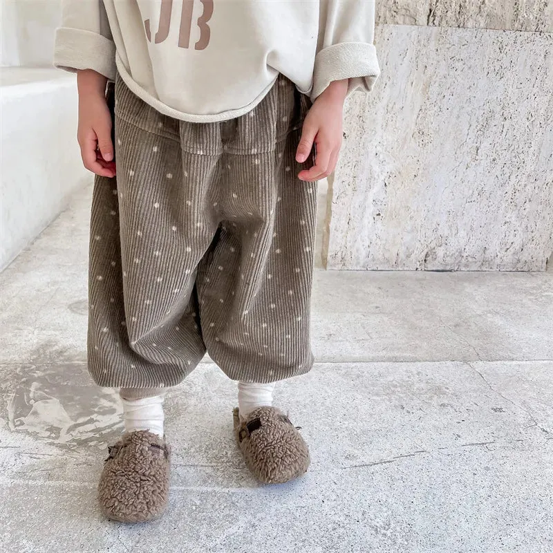 Corduroy Polka Dots Unisex Pants