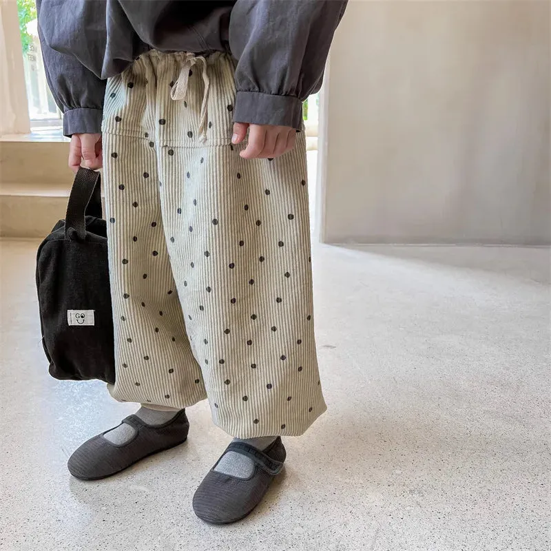 Corduroy Polka Dots Unisex Pants