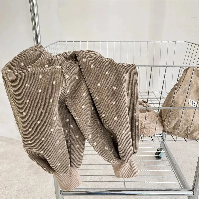 Corduroy Polka Dots Unisex Pants