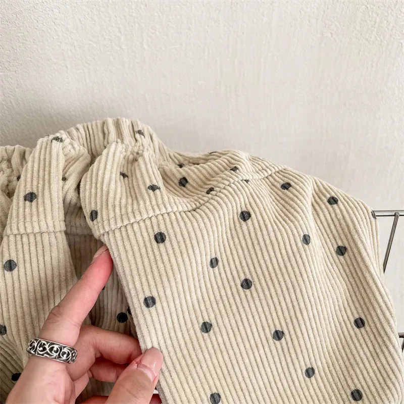 Corduroy Polka Dots Unisex Pants