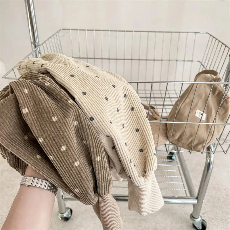 Corduroy Polka Dots Unisex Pants