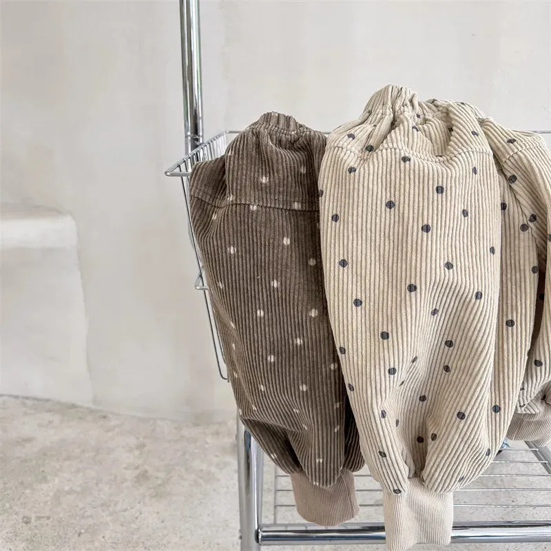 Corduroy Polka Dots Unisex Pants