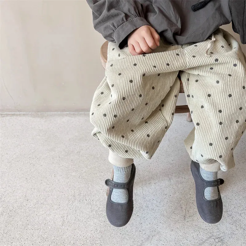 Corduroy Polka Dots Unisex Pants