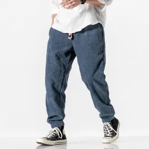 Corduroy solid basic casual pants