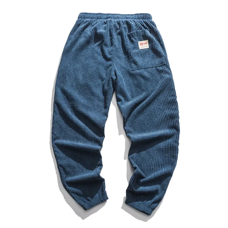 Corduroy solid basic casual pants
