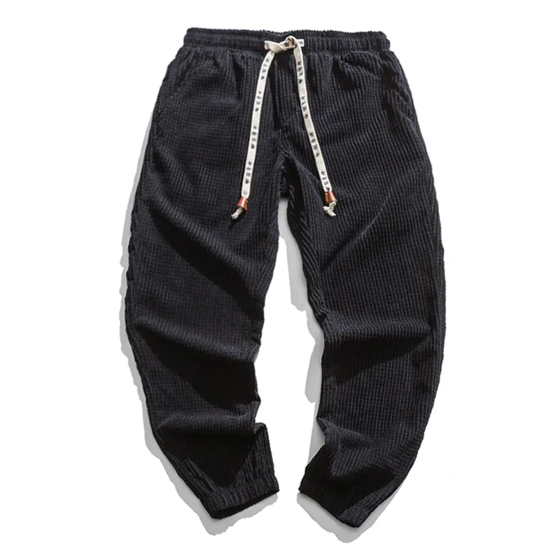Corduroy solid basic casual pants