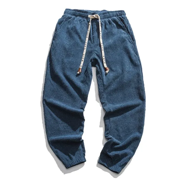 Corduroy solid basic casual pants