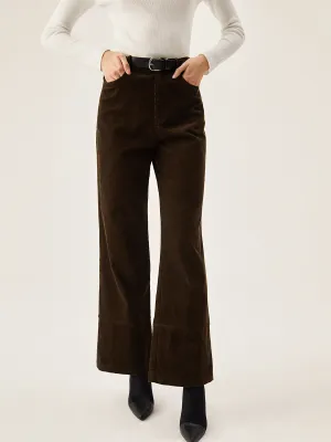 Corduroy Wide Leg Pocket Pants