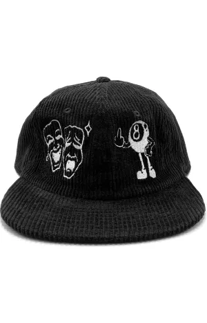 Cry Later Corduroy Hat - Black