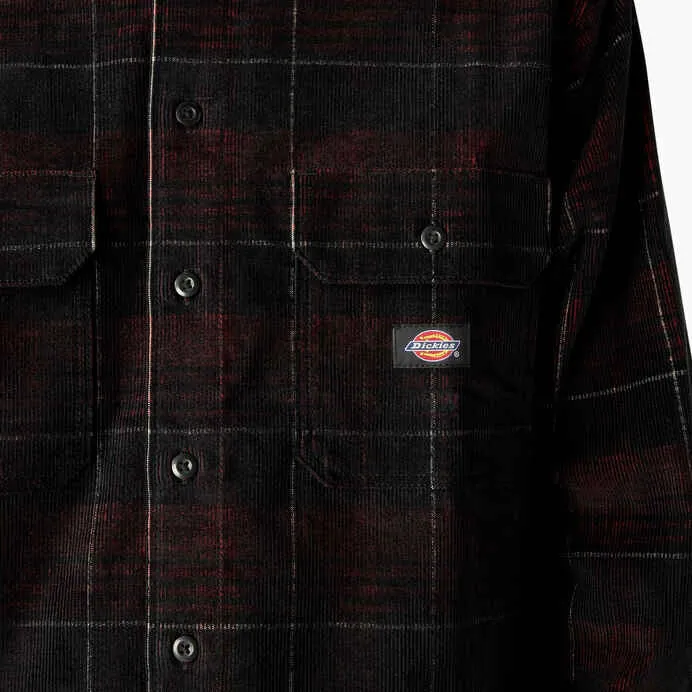 DICKIES ALMA PLAID CORDUROY LONGSLEEVE DARK CORDUROY PLAID