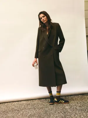 Double Breasted Moss Wool Coat