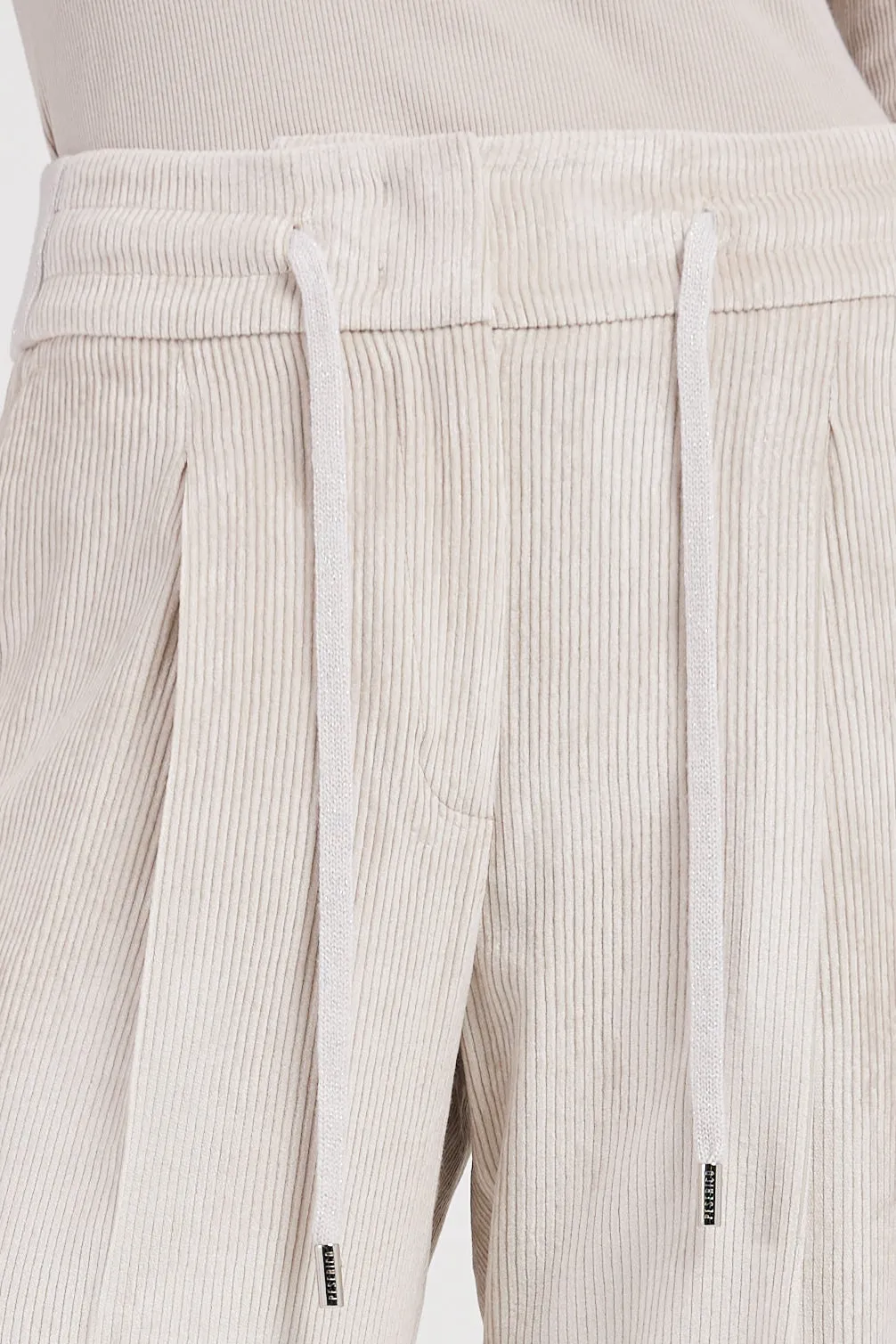 Drawstring Corduroy Tricot Pant in Marble Dust