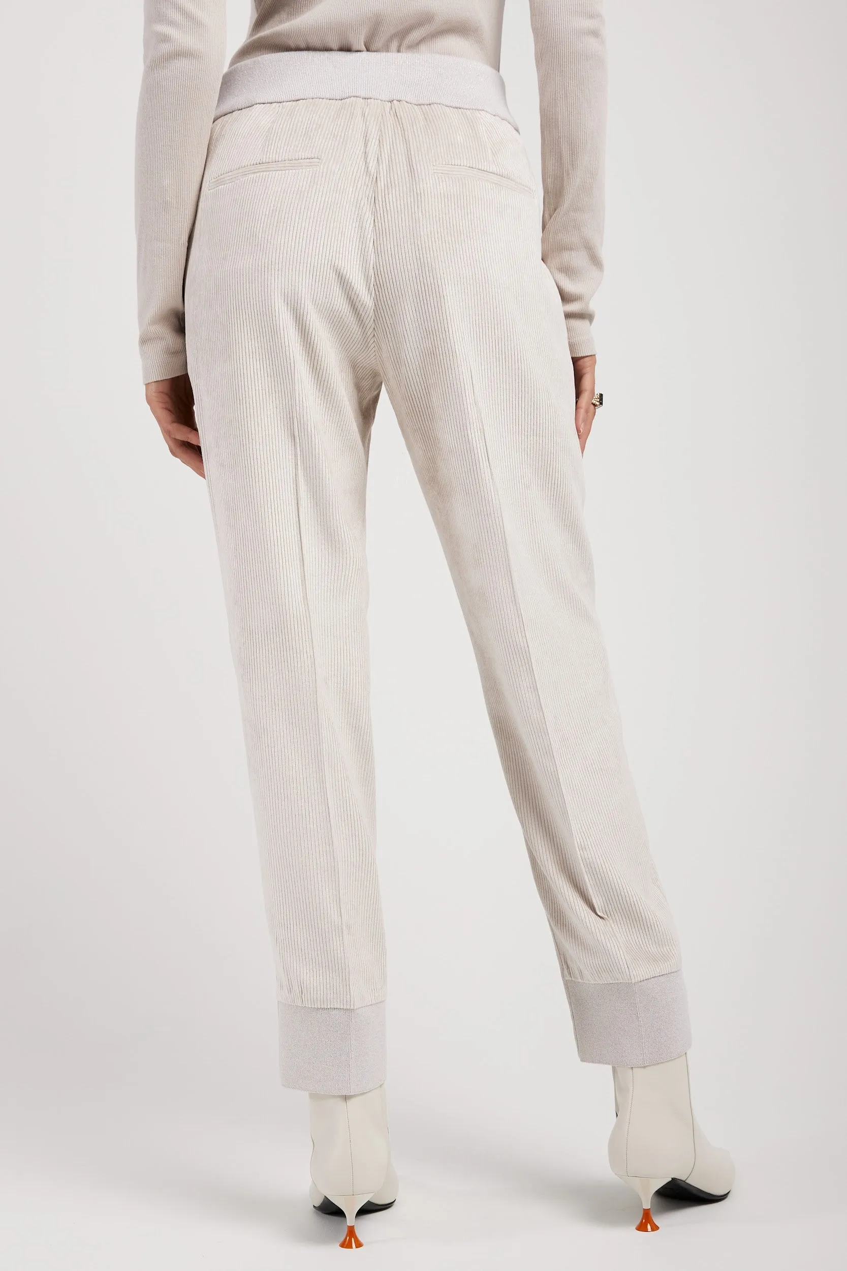 Drawstring Corduroy Tricot Pant in Marble Dust