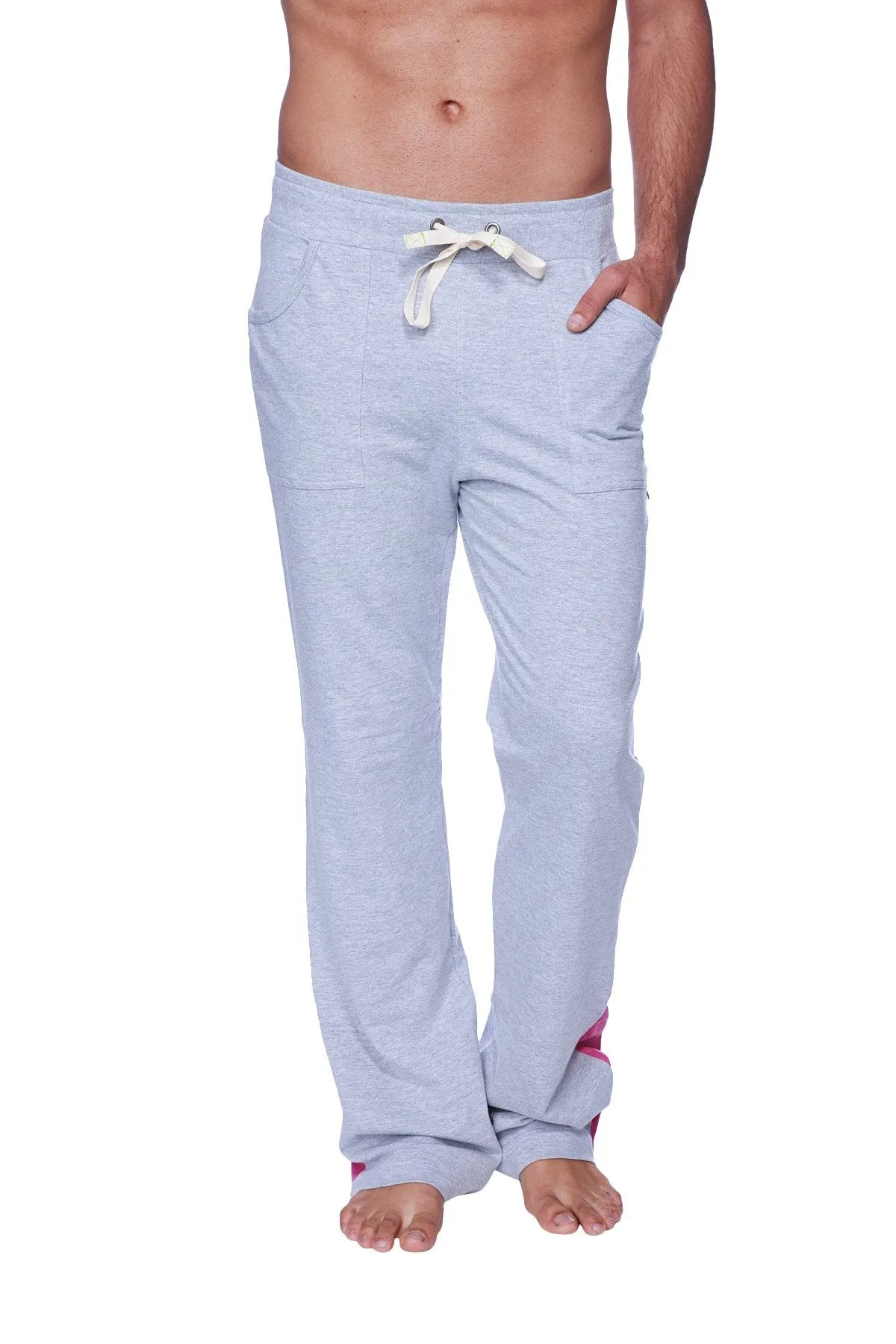 Eco-Track & Yoga Sweat Pant (Heather Grey w/Berry)