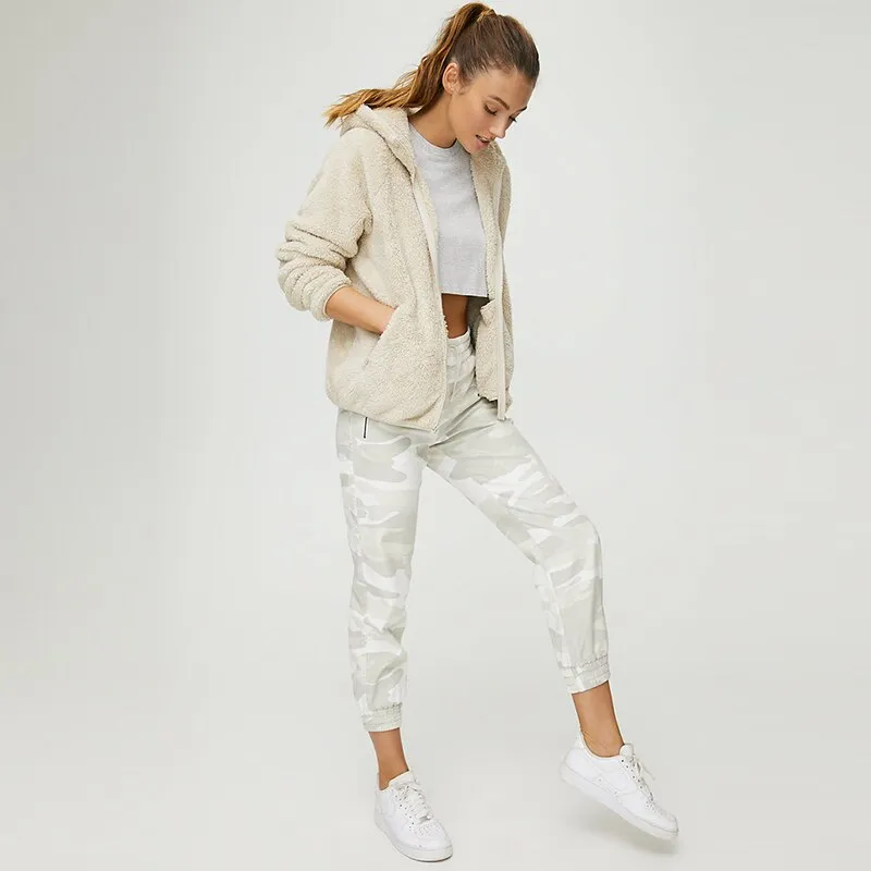 Faux Fur Coat Hooded Pockets Jackets Women