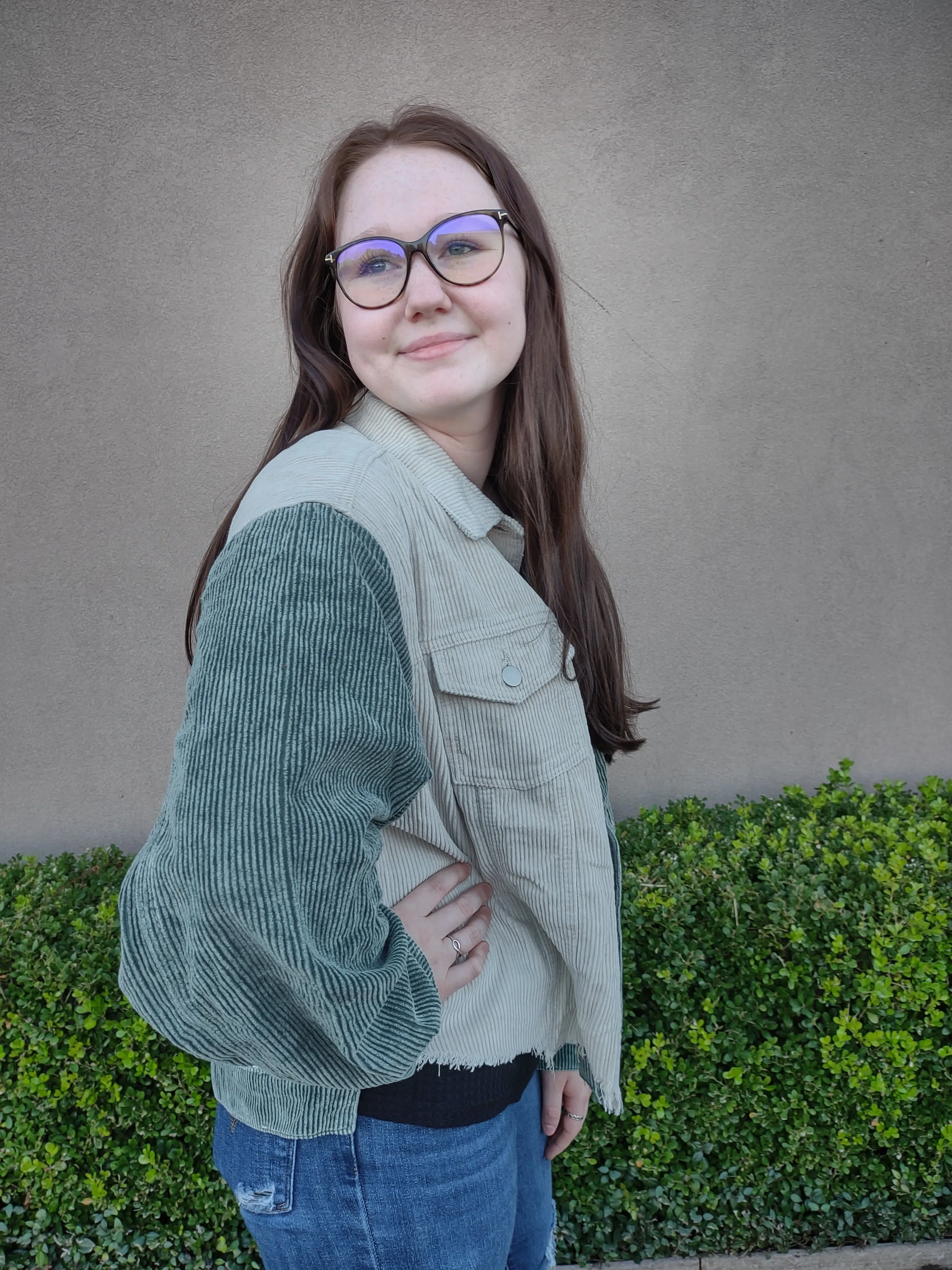 Frayed Hem Corduroy Jacket | Pol