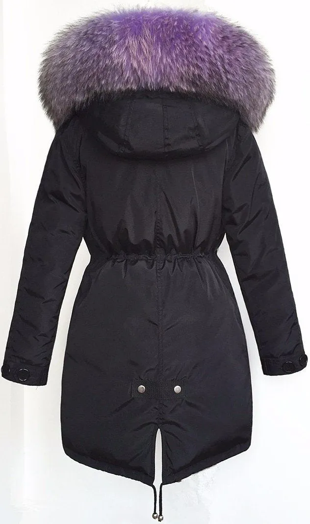 Fur Hooded Down Parka Coat