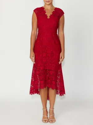 Georgina Red Lace Dress
