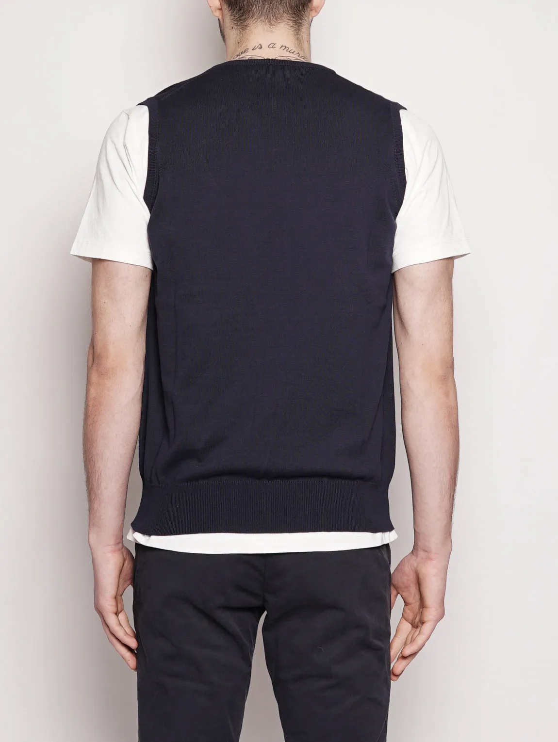 Gilet con Scollo a V Blu