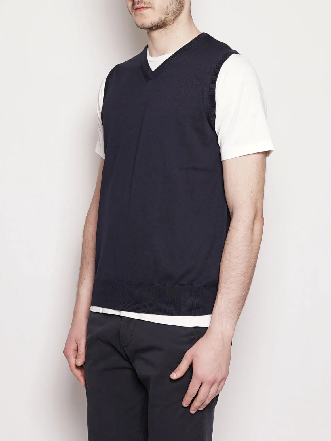 Gilet con Scollo a V Blu